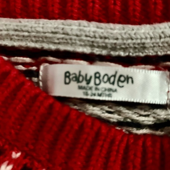 Baby Boden 18-24M Red Fair Isle Polar Bear Sweater w/cashmere - Picture 4 of 4